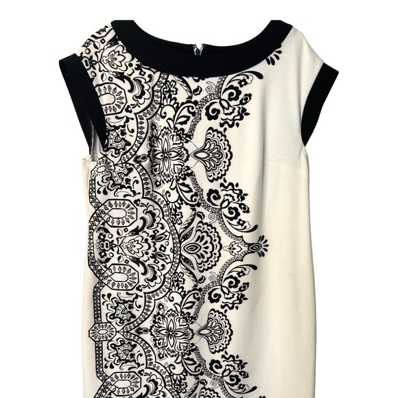 donna morgan white with black pattern dress - Picture 2 of 7